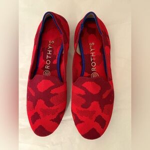 Rothy’s red camouflage flats shoes size 7.5 bright colors